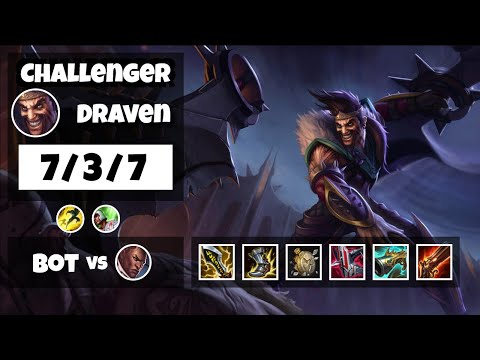 Draven Bot Lane 11.17 Challenger Gameplay Replay S11 (7/3/7) - BR