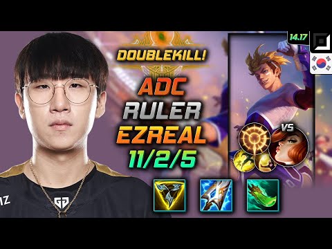 Ezreal Adc Build Ruler Trinity Force Press the Attack - LOL KR GrandMaster Patch 14.17