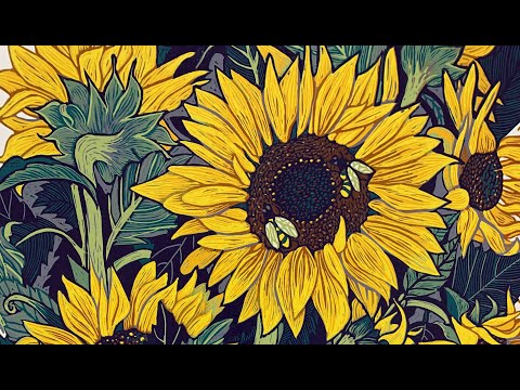 Reduction linocut "Sunflowers" 2023