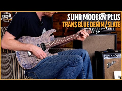 Suhr Modern Plus Trans Blue Denim/Slate Pau Ferro image 11