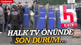 Halk TV'ye kayyum atandı, yayın durduruldu... Halk TV binası önünde son durum