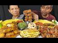 FOOD EATING SHOW MOTHER AND SON MUKBANG WITH KHICHDI FISH FRY AND CHICKEN EGGS OMELETTE