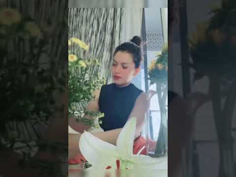 ##hansika  cute flower decorating video ##