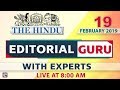 The Hindu | Editorial Guru | 19 February 2019 | UPSC, RRB,Bank, IBPS, SSC | 8:00 AM