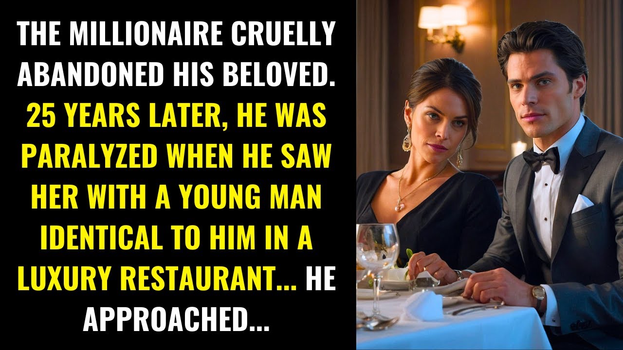 THE MILLIONAIRE ABANDONED HIS LOVER. 25 YEARS LATER, HE SAW HER WITH A YOUNG MAN IDENTICAL TO HIM...