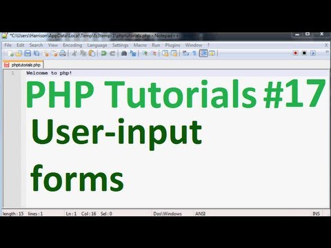 Basic PHP Tutorial 17 User Input Form Example String Manipulation