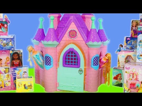 Disney Princess Carriage Toy Dolls: Rapunzel, Frozen Elsa, Cinderella, Ariel & Belle Doll for Kids