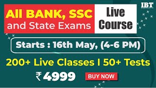 All Bank, SSC and State Exams Live Course - By IBT Trainers