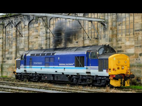 37425 starts up and departs Carlisle