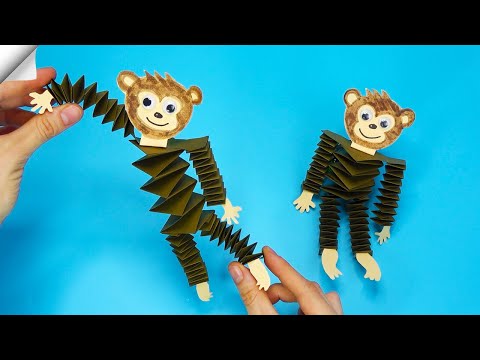 Moving paper toys Paper monkey Easy paper crafts