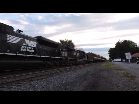 Norfolk Southern SD70M-2 2777 Leads an Early Morning Westbound Crude Oil Train Through Chesterton IN