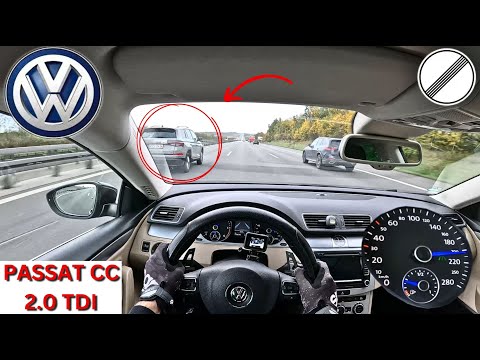 VW Passat cc 2.0 TDI *140HP* Top Speed on German Autobahn 4k 60fps POV