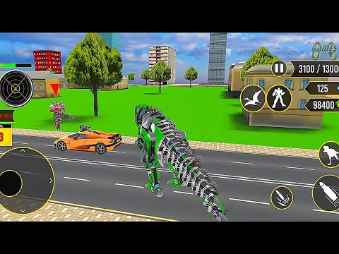 Wars Of Robot Transform Game: Car Robot Game Battle - Green Robot Dino - Android Gameplay