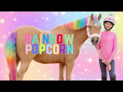 WE TURNED POPCORN... RAINBOW!!!!! BARBIE UNICORN PONY