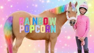 WE TURNED POPCORN... RAINBOW!!!!! BARBIE UNICORN PONY