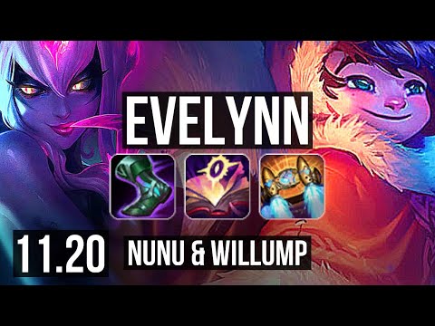 EVELYNN vs NUNU & WILLUMP (JUNGLE) | 10/0/4, 65% winrate, Legendary | NA Grandmaster | v11.20