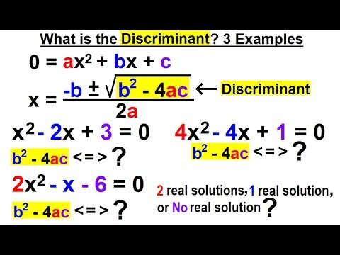 Algebra Ch 27 The Discriminant 1 of 11 What is the Discriminant