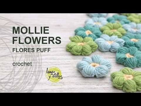 Mollie Flowers or Puff Flowers Crochet Tutorial or Spanish Crochet