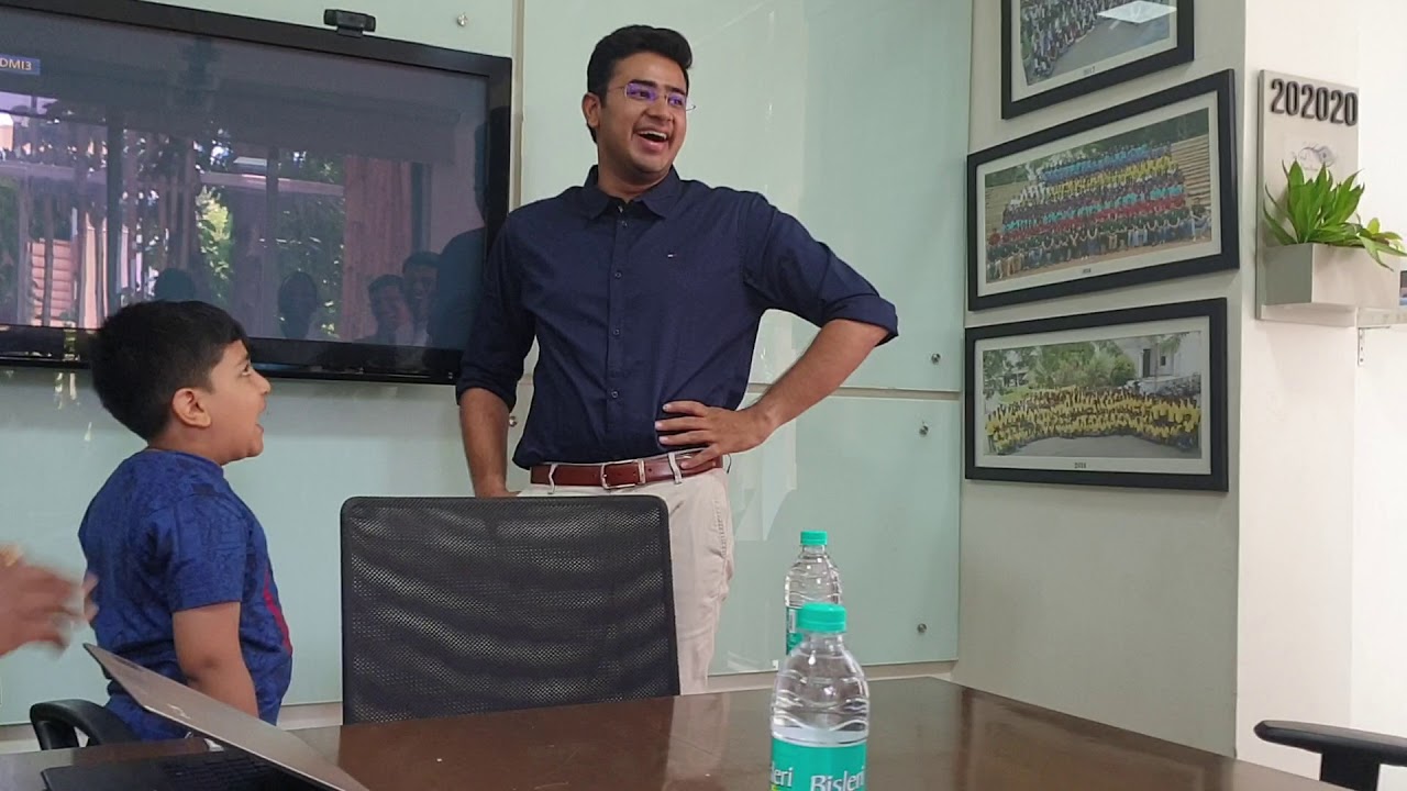 Young Vivan chats with Tejasvi Surya on keeping Bengaluru clean