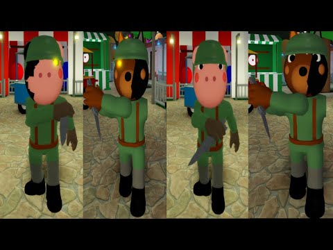 Soldier Infected & Non Infected vs Doggy Soldier Jumpscare - Roblox Piggy