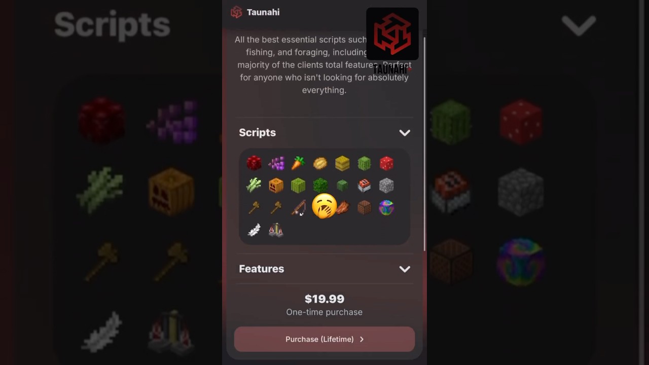 Taunahi+: 35$ | Cracknahi: FREE | #hypixelskyblock #minecraft #hypixel #skyblock #taunahi #crack #mc