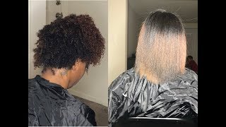 WATCH ME GET HER HAIR BONE STRAIGHT! | SILK PRESS ON NATURAL HAIR