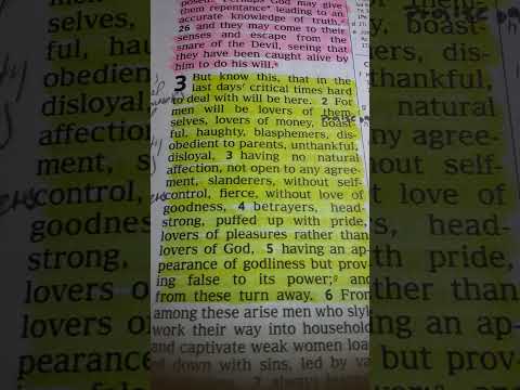 2 TIMOTHY 3:1-5 #Biblereading #criticaltimes