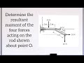 Determine the resultant moment of the four forces acting on the rod shown about point O.