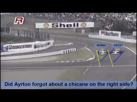 Senna CRASH Dive Bomb Gone wrong - Suzuka 1989: Senna takes out Prost - F1