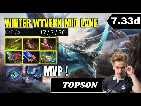 PATCH 7.33d - TOPSON GOD Winter Wyvern Mid Lane Gameplay - Dota 2 Full Match Gameplay