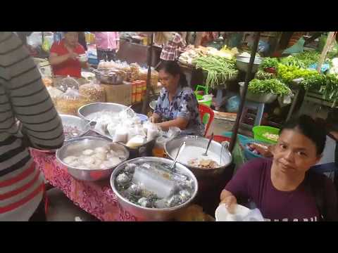 Chha Ampov Market - Walking To Phsar Kraom - Daily Market Food Activities Video