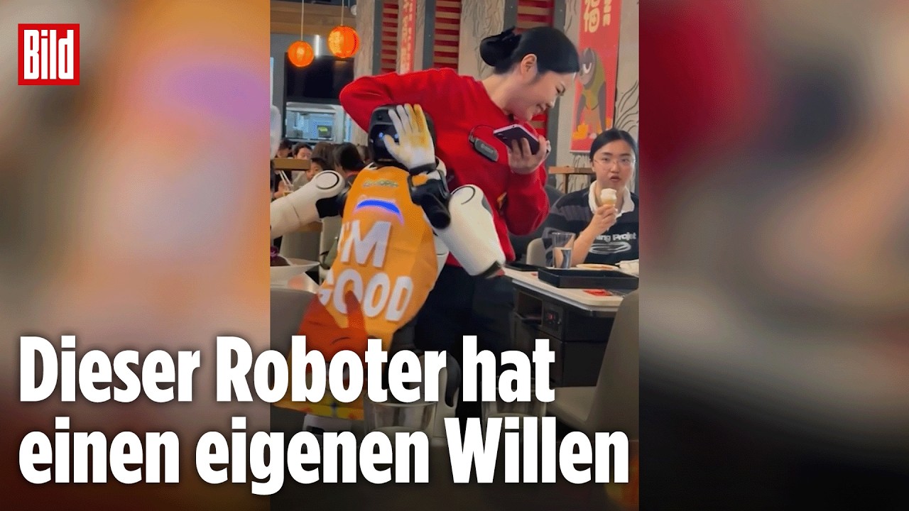 TANZENDER ROBOTER DREHT DURCH: Chaos im Restaurant in Kalifornien