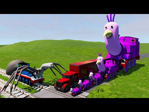 Mack Truck and Opila Bird Tank Engine Vs Thomas EXE Cursed Train - BeamNG.Drive