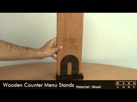 Wooden Counter Menu Stands