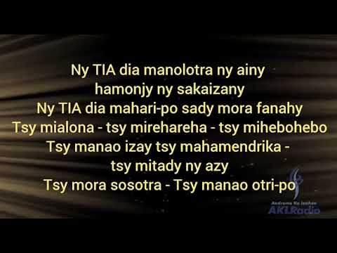 Tanora Masina Itaosy Ny Tia lyrics Jona sy Tojo