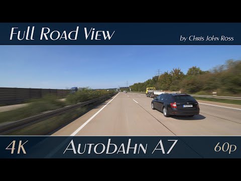 Autobahn (A7), Germany: Hildesheim - Hildesheim-Drispenstedt - Laatzen - RS H-Wülferode-Ost - 4K UHD