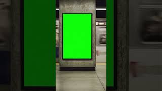 Download lagu Digital Subway Tunnel Ad During Train Arrival Green Screen Effect #greenscreen #chromakey #tracking mp3