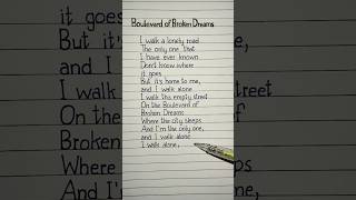 Boulevard of Broken Dreams Lyrics Song by Green Day #greenday #song  #lyrics