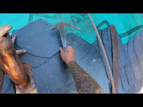 Kupfer Dunstrohr in Schieferdach  einbauen - Live aus Berlin - Schuppendeckung Rathscheck