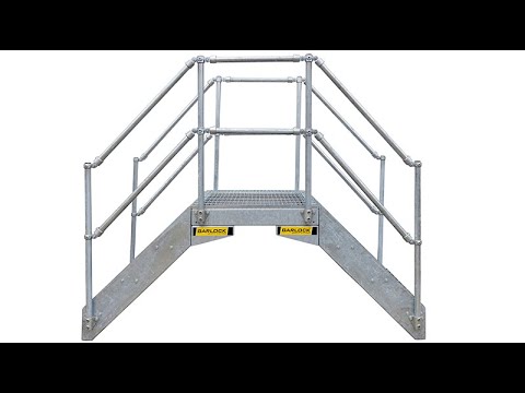 Garlock Safety's Crossover Stairs Animation Video – Stairs, platform, Rails, and Support tower.