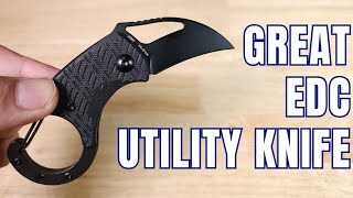 BEST BUDGET EDC KEYCHAIN KNIFE UNDER $25 CJRB ANANSI HAWKBILL KNIFE REVIEW!
