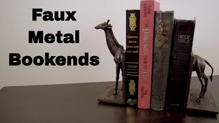 Faux Metal Animal Bookends | Making Fake Copper Giraffe Bookends From a Baby Toy