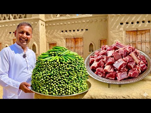 Bhindi Gosht Recipe | Masala Bhindi Gosht | 10 KG Bhindi Cooking In Village | Masala Okra | Mubashir