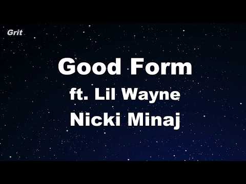 Good Form ft. Lil Wayne - Nicki Minaj Karaoke 【With Guide Melody】 Instrumental