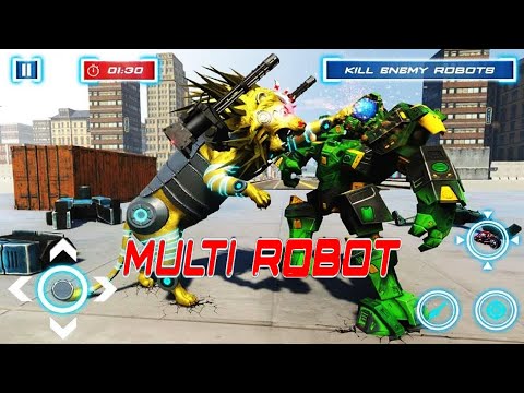Robot Games #04 - Lion Robot Transform Bike War - Moto Robot Games