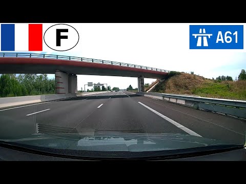 Driving in France: Autoroute A61 - Sortie Autoroute A66 to Sortie 20 (Villefranche de Lauragais)