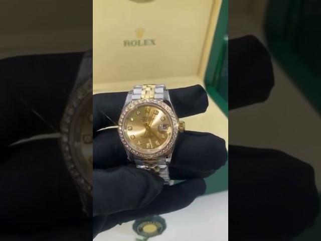 ساعة رولكس ستيل + ألماس داخلي وخارجي