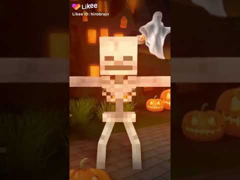 Filipek Likee videos - Minecraft dance with spooky scary skeletons