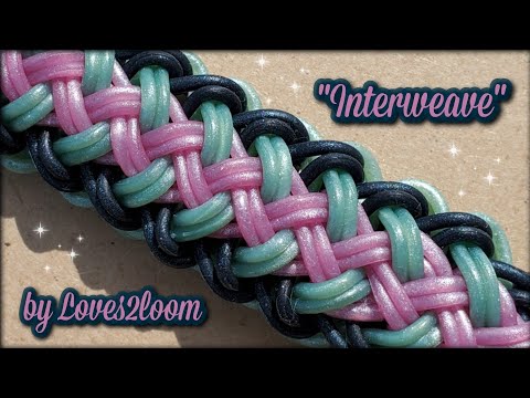 "Interweave" Rainbow Loom Bracelet Tutorial ( 4 bars wide)