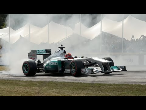 Thumbnail for Mick Schumacher drives Michael Schumachers Mercedes W02 - Goodwood Festival of Speed 2023
